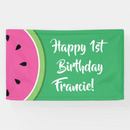 Watermelon Niedlich 1. Geburtstag Party Bannerdeko Banner
