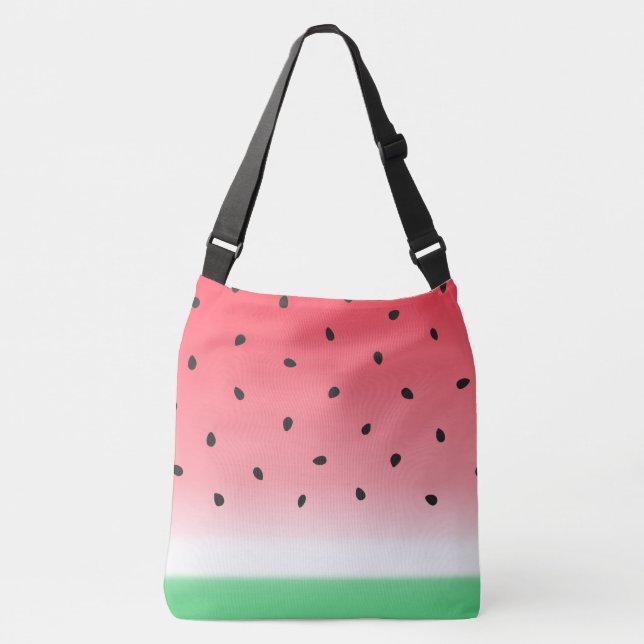 Watermelon Ombre Stripes Tragetaschen Mit Langen Trägern (Vorderseite)