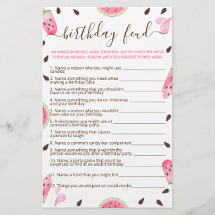 Watermelon One In A Melon Birthday Feud Game