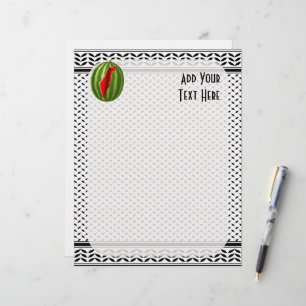 Watermelon Palestine Map Slice Briefbogen