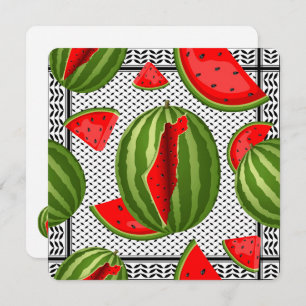 Watermelon Palestine Map Slice Feiertagskarte