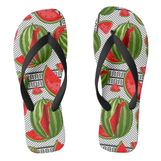 Watermelon Palestine Map Slice Flip Flops (Fußbett)