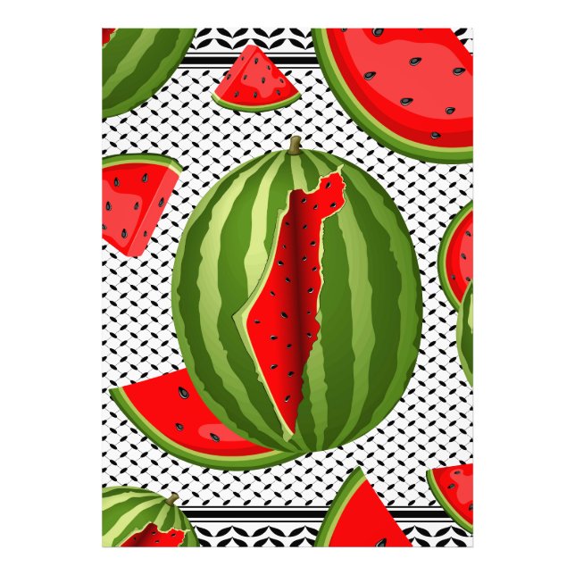 Watermelon Palestine Map Slice Fotodruck (Vorne)