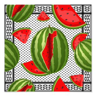 Watermelon Palestine Map Slice Fotodruck