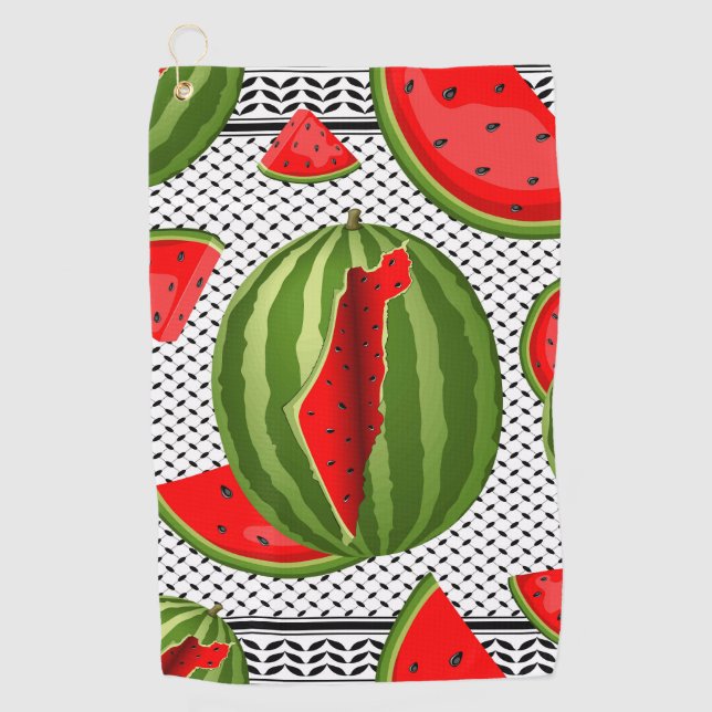 Watermelon Palestine Map Slice Golfhandtuch (Vorderseite)