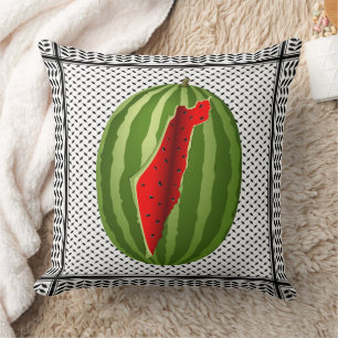 Watermelon Palestine Map Slice Kissen