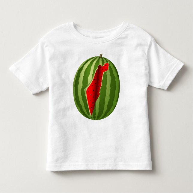 Watermelon Palestine Map Slice Kleinkind T-shirt (Vorderseite)