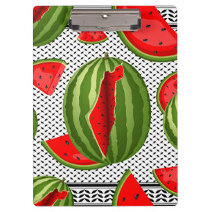 Watermelon Palestine Map Slice Klemmbrett
