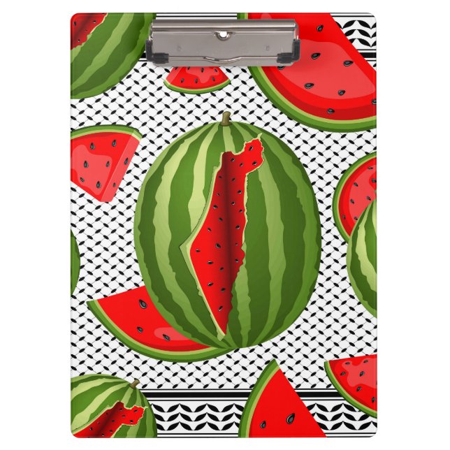 Watermelon Palestine Map Slice Klemmbrett (Vorderseite)