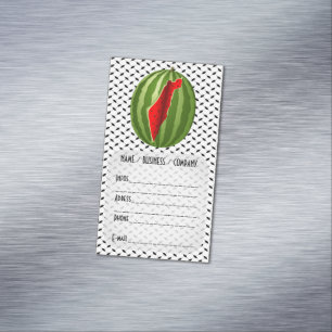 Watermelon Palestine Map Slice Magnetische Visitenkarte