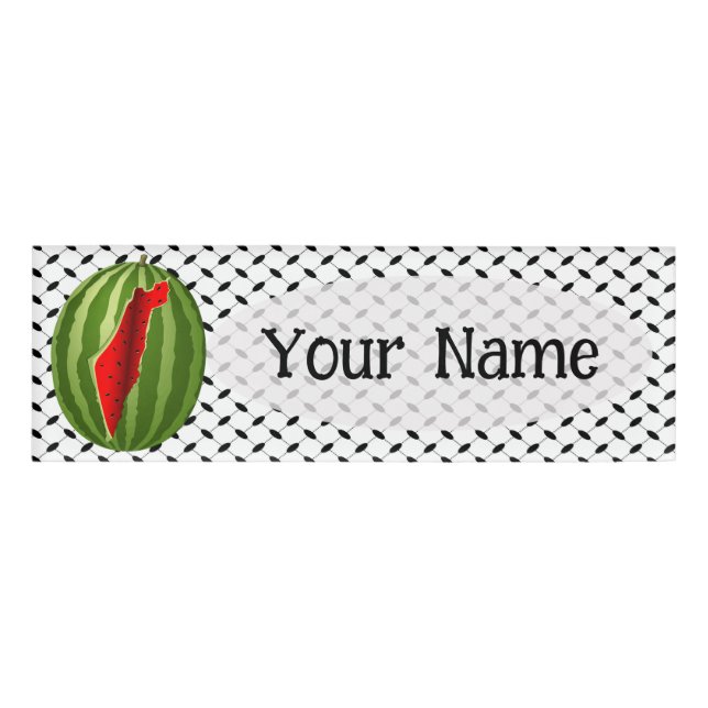 Watermelon Palestine Map Slice Namenschild (Vorderseite)