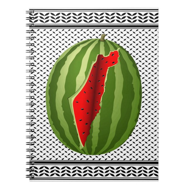 Watermelon Palestine Map Slice Notizblock (Vorderseite)
