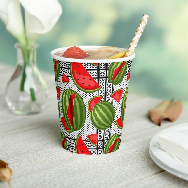 Watermelon Palestine Map Slice Pappbecher (In Situ)