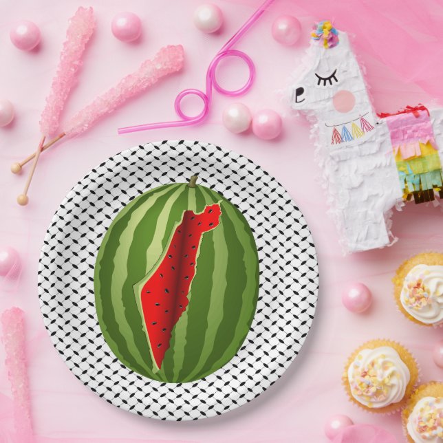 Watermelon Palestine Map Slice Pappteller (Party)