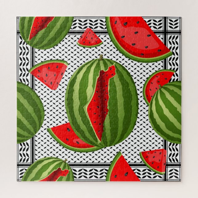 Watermelon Palestine Map Slice Puzzle (Vertikal)