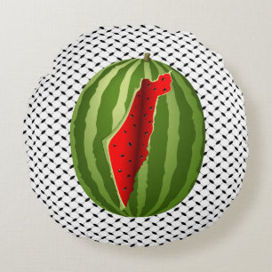 Watermelon Palestine Map Slice Rundes Kissen