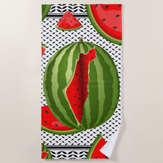 Watermelon Palestine Map Slice Strandtuch (Vorderseite)