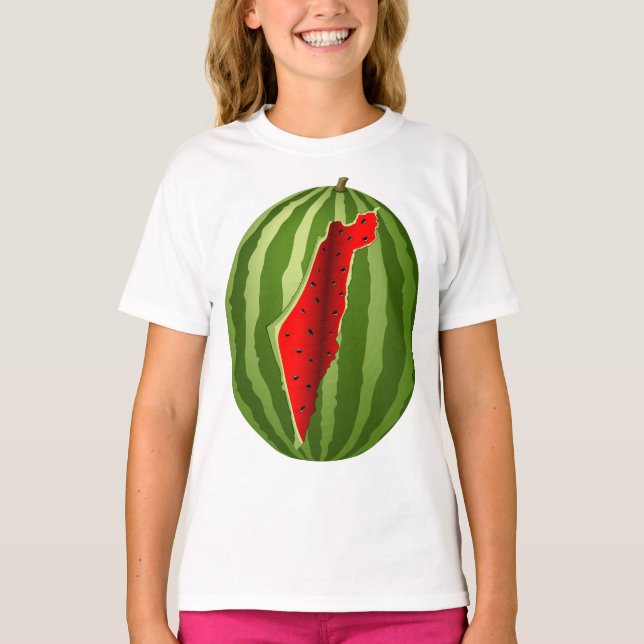 Watermelon Palestine Map Slice T-Shirt (Vorderseite)
