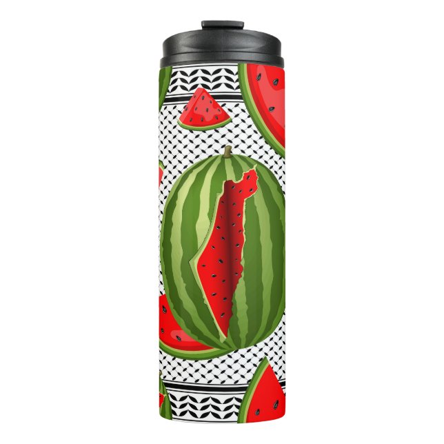 Watermelon Palestine Map Slice Thermosbecher (Vorderseite)