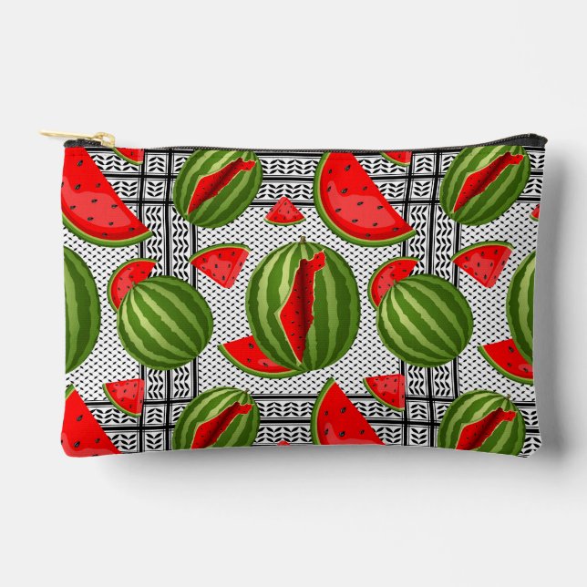 Watermelon Palestine Map Slice Zubehörtasche (Vorderseite)