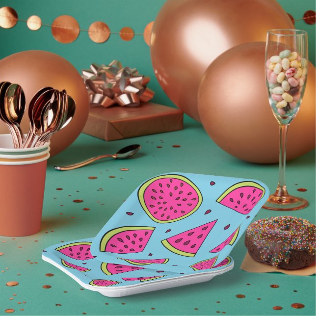 Watermelon Paper Plate Pappteller (Multi)