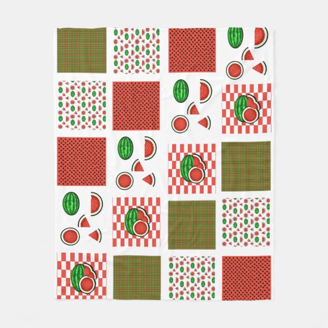 Watermelon Patchwork Fleecedecke (Vorderseite)