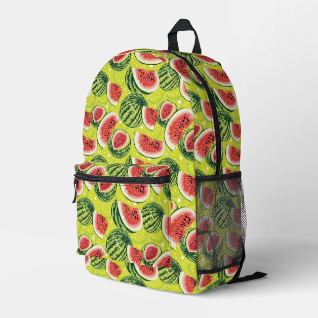Watermelon Pattern Bedruckter Rucksack (Rückseitige Ecke Rechts)