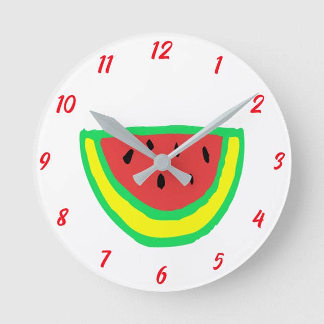 Watermelon Pattern Girl Baby Kinderzimmer Schlafzi Runde Wanduhr (Vorderseite)