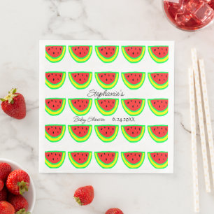 Watermelon Patterns Baby Shower Boys Girls 2023 Serviette