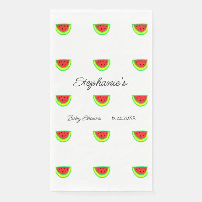 Watermelon Patterns Baby Shower Boys Niedlich Serviette (Vorderseite)