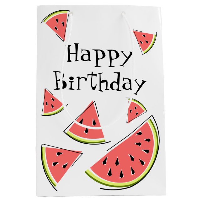 Watermelon Pieces Birthday Mittlere Geschenktüte (Vorderseite)