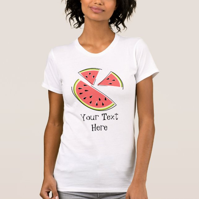 Watermelon Pieces 'Text' Ladys T - Shirt (Vorderseite)