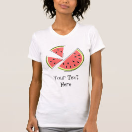 Watermelon Pieces 'Text' Ladys T - Shirt