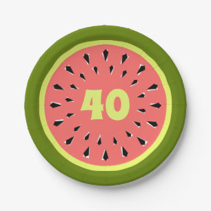 Watermelon Pink 40-Age-Papier-Teller Pappteller
