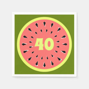 Watermelon Pink 40-Age Servietten Papier