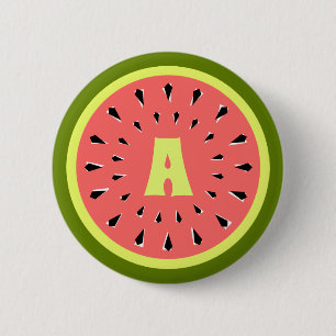 Watermelon Pink Monogram Button