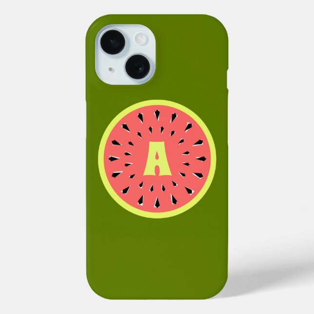 Watermelon Pink "Monogram" Case-Mate iPhone Hülle (Rückseite)