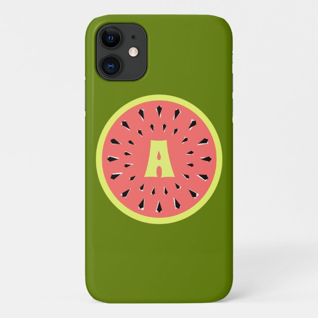 Watermelon Pink "Monogram" iPhone Gehäuse Case-Mate iPhone Hülle (Rückseite)