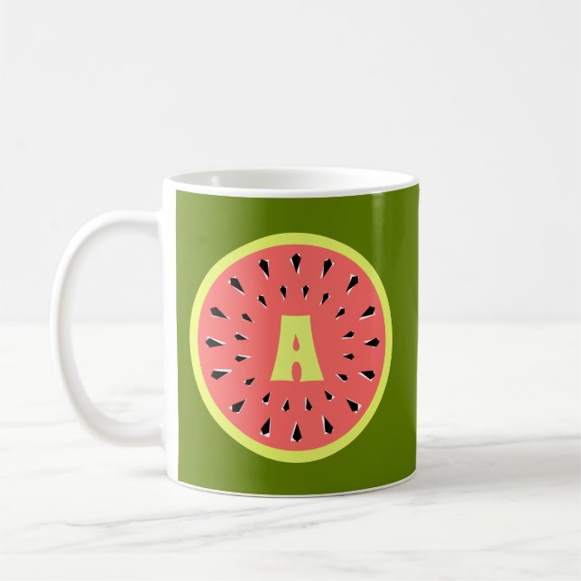 Watermelon Pink Monogram Kaffeetasse (Links)