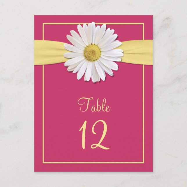 Watermelon Pink Shasta daisy Table Cards Postkarte (Vorderseite)