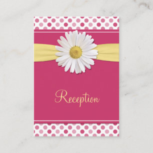 Watermelon Pink & Yellow Daisy Empfang Cards Begleitkarte