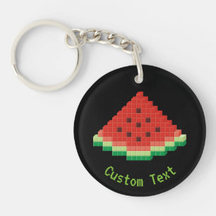 Watermelon Pixel Art Schlüsselanhänger