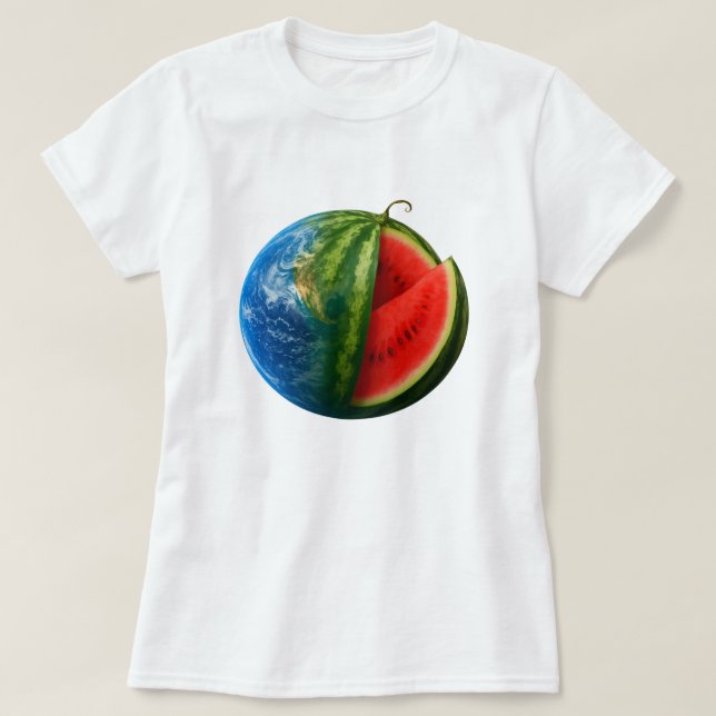 Watermelon Planet Erde T-Shirt (Design vorne)
