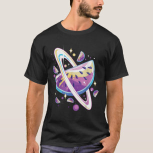 Watermelon Planet Summer Fruit Solar System Melon T-Shirt