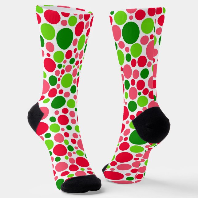 Watermelon Polka Dots Pattern Socken (Gewinkelt)