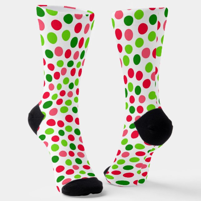 Watermelon Polka Dots Pattern Socken (Gewinkelt)