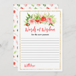 Watermelon Pomegranate Baby Shower Words Of Wisdom Einladung