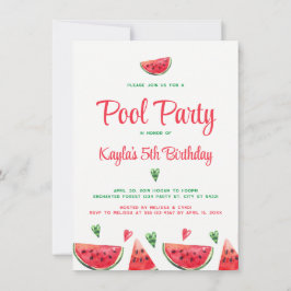Watermelon Pool Party Geburtstag Einladungen