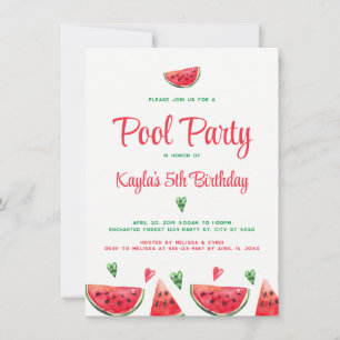 Watermelon Pool Party Geburtstag Einladungen