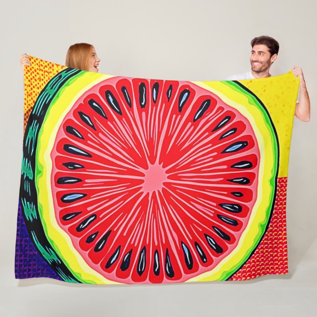 Watermelon Pop Kunst, Dichtung und Musik Fleecedecke (Beispiel)